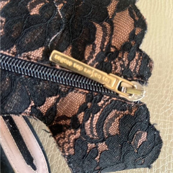 Made in Italy peep toe Lace black high stiletto heels size EU37 - Picture 8 of 12